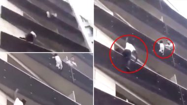 'स्पाइडरमैन' की तरह युवक ने बालकनी से लटके बच्चे की बचाई जान, VIDEO हुआ वायरल