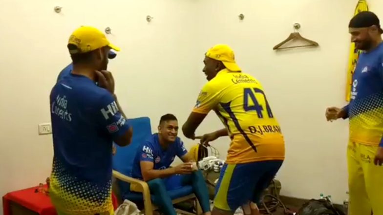 SRH से मिली जीत के बाद ब्रावो-हरभजन ने किया डांस, धोनी का रिएक्शन था देखने लायक