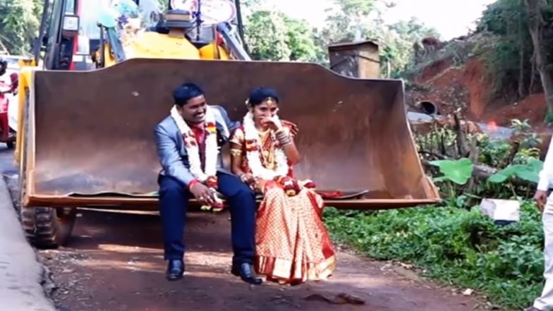 JCB मशीन में बैठाकर दुल्हन को घर ले आया दूल्हा, देखते रह गए लोग