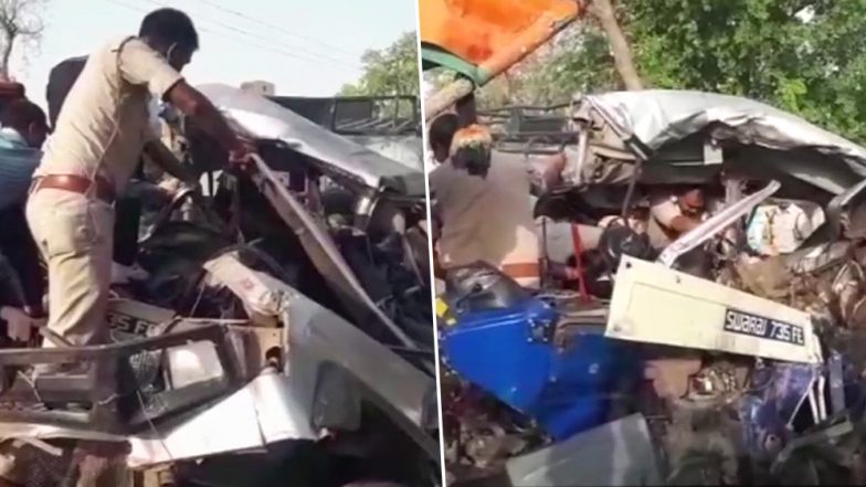 मध्य प्रदेश: मुरैना में ट्रैक्‍टर ट्रॉली और जीप के बीच हुई जोरदार टक्कर, 12 की मौत 9 घायल