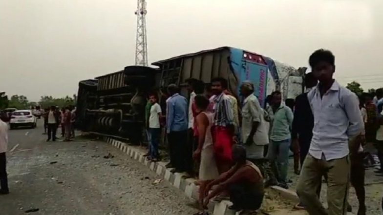 यूपी के मैनपुरी में भीषण सड़क हादसा: अनियंत्रित होकर यात्री बस पलटी, 17 लोगो  की दर्दनाक मौत