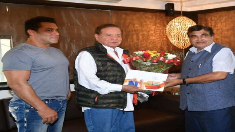संपर्क फॉर समर्थन: सलीम खान और बॉलीवुड सुपरस्टार सलमान खान से मिले केंद्रीय मंत्री नितिन गडकरी