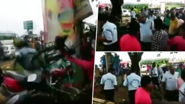 बीजेपी कार्यकर्ताओं की गुंडागर्दी, पुलिस वाले को बीच सड़क पर दौड़ा-दौड़ा कर पीटा, देखें वीडियो