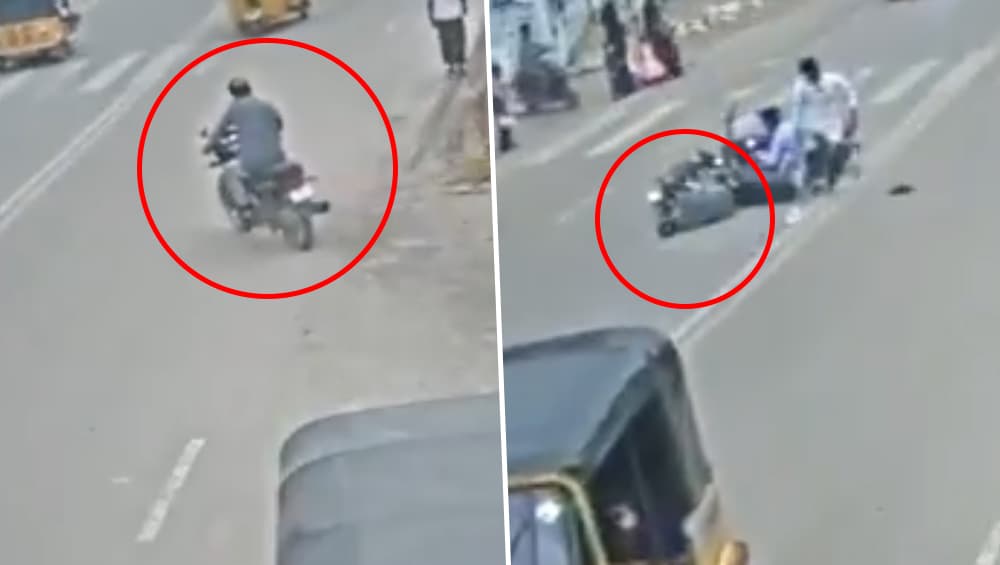 बाइक चलाते समय फोन पर बात करना पड़ा महंगा, इस वीडियो को एक बार जरूर देखें