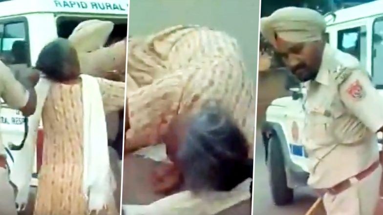 VIDEO: पुलिस के ASI ने बुजुर्ग महिला को मारे थप्पड़, चोटी पकड़कर जमीन पर पटका...