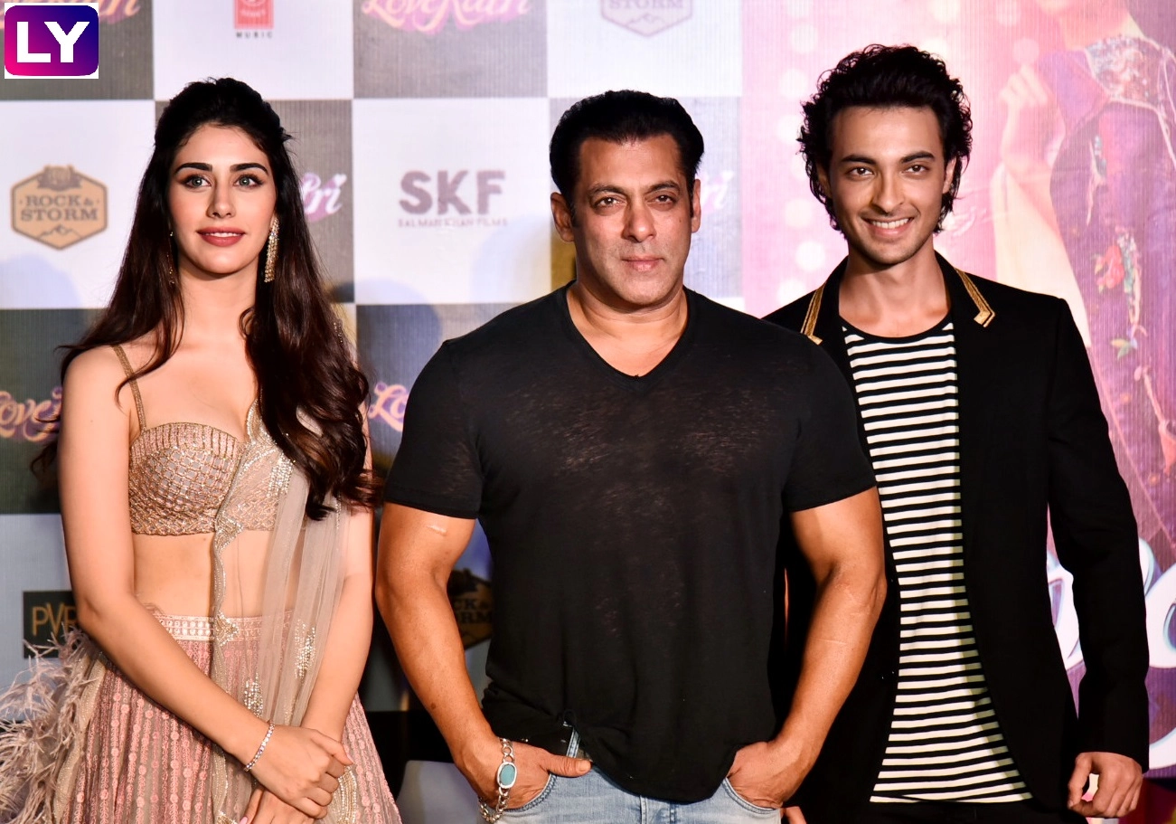 'लवरात्रि' ट्रेलर लॉन्च पर दिखे सलमान, आयुष और वरीना 