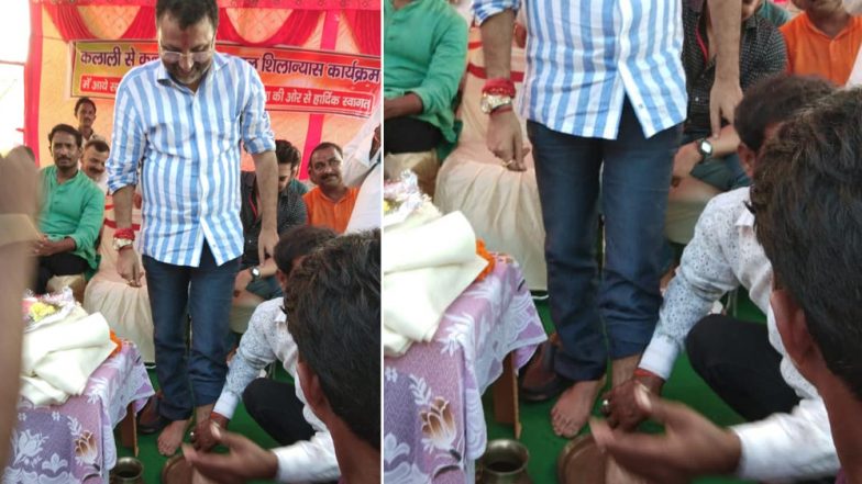 झारखंड: बीजेपी सांसद निशिकांत दुबे के पैर धोकर कार्यकर्ता ने पिया पानी-Video