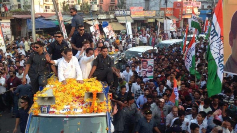 मध्य प्रदेश विधानसभा चुनाव 2018: रोड शो के दौरान बाल-बाल बचे राहुल गांधी, टला बड़ा हादसा