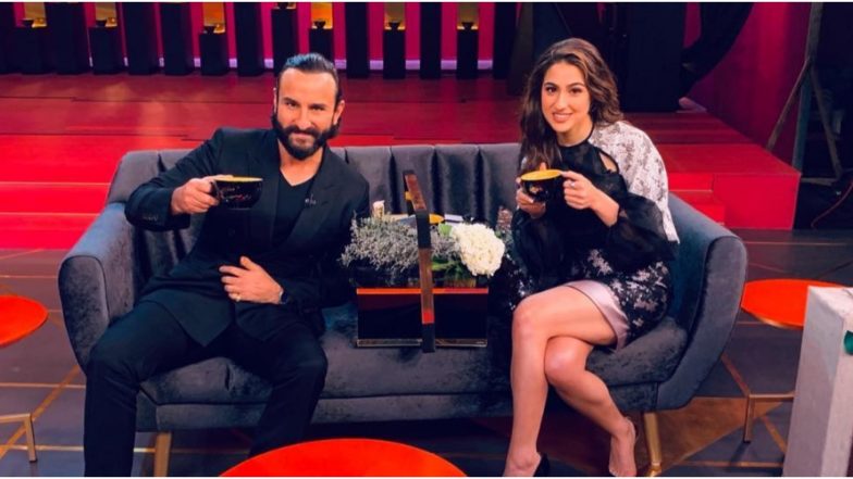 Koffee With Karan 6: पापा सैफ के साथ करण जौहर के चैट शो पर पहुंची सारा अली खान, देखें पहली तस्वीर