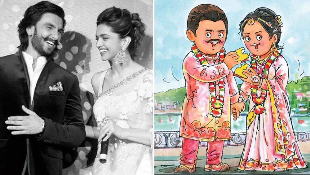 रणवीर-दीपिका को अमूल ने मजेदार अंदाज में दी शादी की बधाई, शेयर की ये कॉमिक फोटो रणवीर-दीपिका को अमूल ने मजेदार अंदाज में दी शादी की बधाई, शेयर की ये कॉमिक फोटो