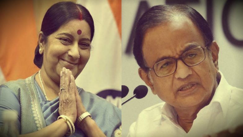 सुषमा स्वराज के फैसले पर राजनीति शुरू, चिदंबरम बोले, MP की हवा देख छोड़ा मैदान