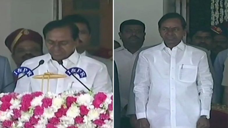 तेलंगाना: के चंद्रशेखर राव ने मुख्&zwj;यमंत्री पद की ली शपथ, संभाला कार्यभार