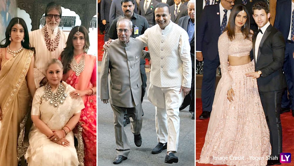 Isha Ambani-Anand Piramal Wedding: ईशा-आनंद को आशीर्वाद देने पहुंचे पूर्व राष्ट्रपति प्रणव मुखर्जी, बच्चन परिवार भी आया नजर Isha Ambani-Anand Piramal Wedding: ईशा-आनंद को आशीर्वाद देने पहुंचे पूर्व राष्ट्रपति प्रणव मुखर्जी, बच्चन परिवार भी आया नजर