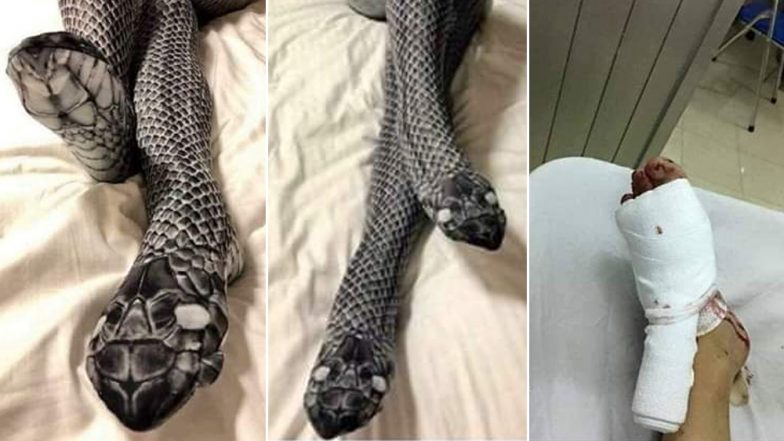 महिला ने पैरों में पहने थे सांप जैसे दिखने वाले Stockings, फिर पति ने उठाया डंडा, आगे जो हुआ उससे आप भी हो जाएंगे हैरान