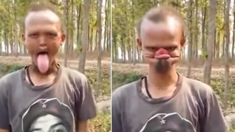 VIDEO: मिलिए विश्व के सबसे अजीबो-गरीब आदमी से, जो अपनी जीभ से छू लेता है अपना माथा