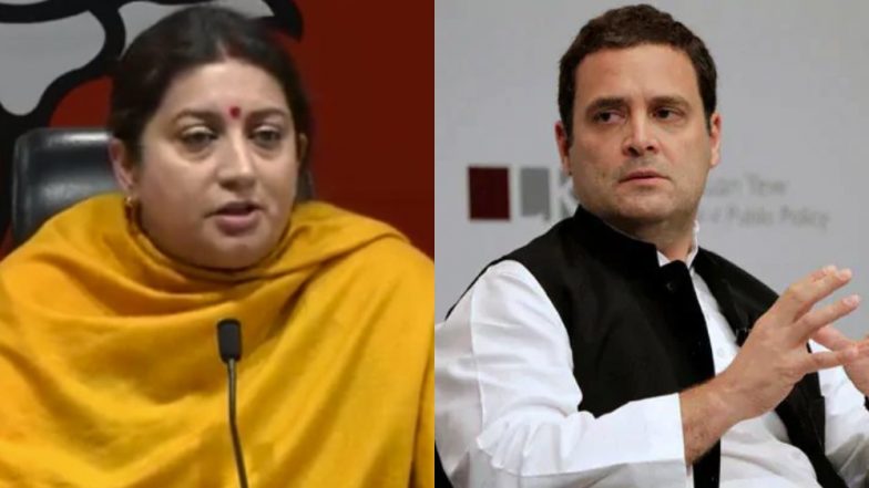 स्मृति ईरानी ने राहुल गांधी पर कसा तंज, कहा- हिम्मत हो तो सार्वजनिक तौर पर राष्ट्रविरोधी नारा दोहराएं