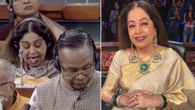 संसद में चर्चा के दौरान किरण खेर ने की अजीबोगरीब हरकत, ट्विटर पर लोगों ने कहा बैक-बेंचर