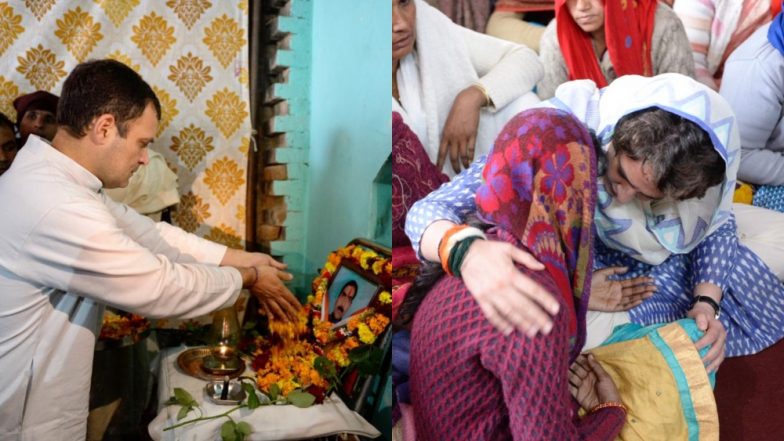 पुलवामा आतंकी हमला: UP के वीर शहीदों के घर पहुंचे राहुल-प्रियंका, परिजनों को बंधाया ढांढस