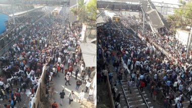 पुलवामा आतंकी हमला: नालासोपारा में आतंकवादी हमले के बाद प्रदर्शनकारियों ने शनिवार को रेल पटरियों को किया अवरुद्ध
