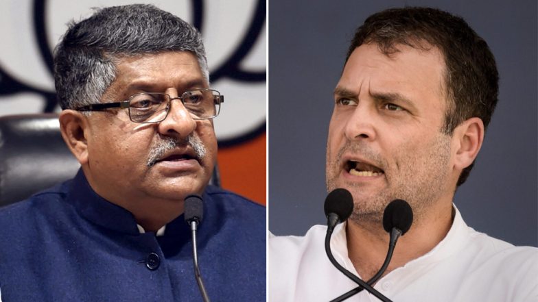 राहुल गांधी के वायनाड से चुनाव लड़ने पर सियासी बयानबाजी तेज, रविशंकर प्रसाद का तंज- हार के डर से मुस्लिम आबादी वाली सीट को चुना