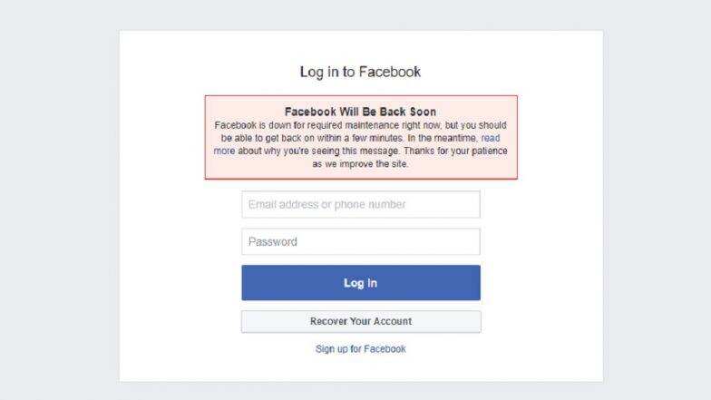 Facebook Down: भारत समेत दुनिया के कई देशों में कल रात से बंद है सोशल साइट नेटवर्किंग, परेशान हो रहे हैं यूजर्स Facebook Down: भारत समेत दुनिया के कई देशों में कल रात से बंद है सोशल साइट नेटवर्किंग, परेशान हो रहे हैं यूजर्स