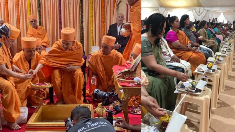 वैदिक मंत्रोच्चार के साथ अबू धाबी में रखी गई पहले हिंदू मंदिर की आधारशिला, देखें वीडियो