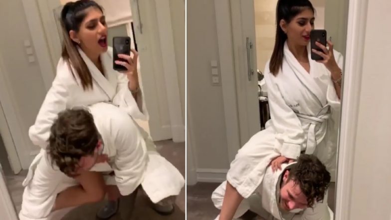 अपने मंगेतर को घोड़ा बनाकर उसपर चढ़ी पूर्व XXX पोर्न स्टार मिया खलीफा, प्राइवेट वीडियो किया शेयर 