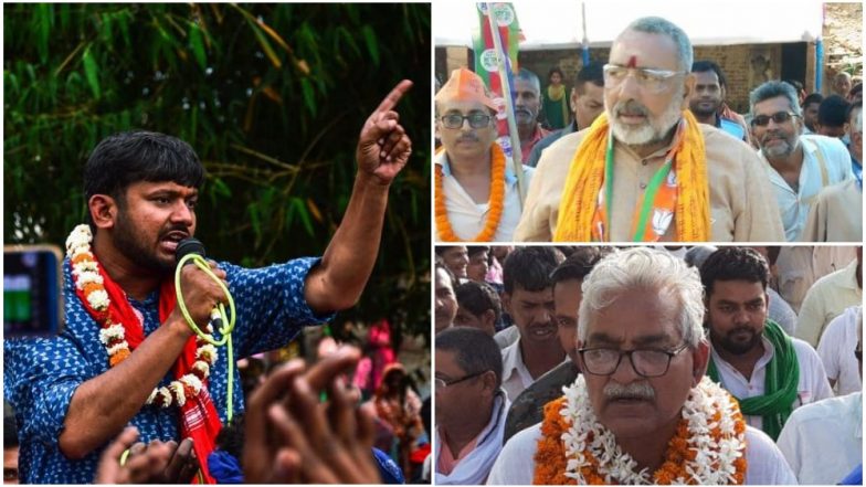 बेगूसराय लोकसभा सीट 2019 के चुनाव परिणाम: कन्हैया कुमार पिछड़े, गिरिराज सिंह चल रहे आगे
