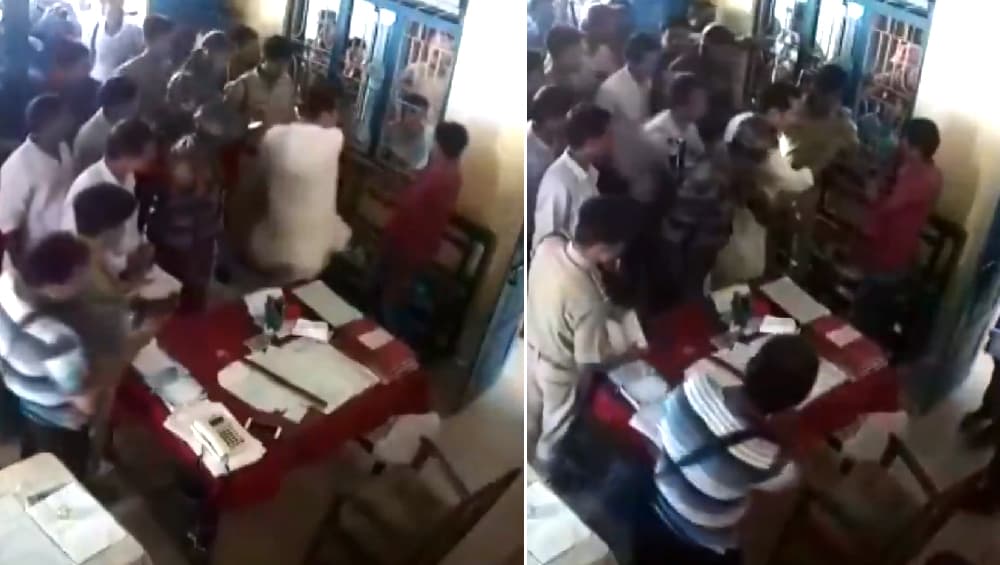 त्रिपुरा कांग्रेस अध्यक्ष ने पुलिस स्टेशन में शख्स को मारा थप्पड़, काफिले पर किया था हमला, देखें- VIDEO त्रिपुरा कांग्रेस अध्यक्ष ने पुलिस स्टेशन में शख्स को मारा थप्पड़, काफिले पर किया था हमला, देखें- VIDEO