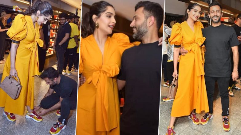 आनंद आहूजा ने बांधे पत्नी सोनम कपूर के जूतों के फीते, सोशल मीडिया पर वायरल हो रही हैं ये तस्वीरें