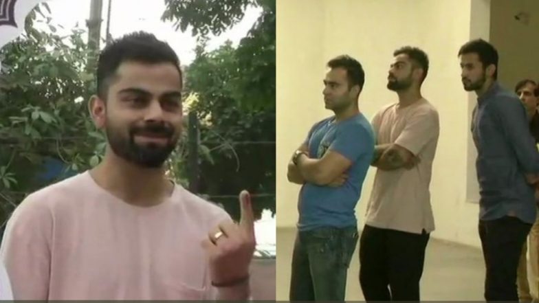 लोकसभा चुनाव 2019: गुरुग्राम में सुबह-सुबह वोट डालने पहुंचे विराट कोहली, देखें तस्वीरें