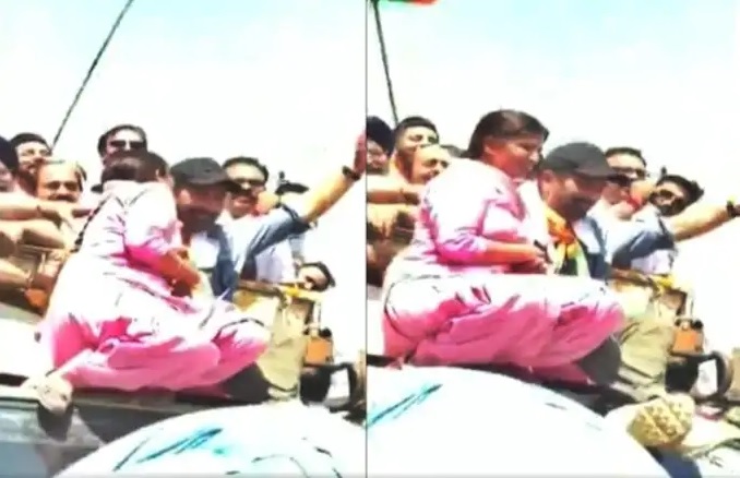 पंजाब में रोड शो के दौरान सनी देओल को महिला ने किया किस, वीडियो वायरल