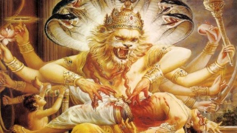 Narsimha Jayanti 2019: इसलिए भगवान नृसिंह और शिव जी के इस अवतार के बीच हुआ था घमासान युद्ध, जानें कैसे मृत्यु के बाद उनका चर्म बना महादेव का आसन