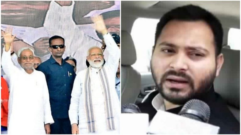 पीएम मोदी लगा रहे थे वंदे मातरम के नारे, नीतीश कुमार थे खामोश, तेजस्वी ने वीडियो शेयर कर कसा तंज