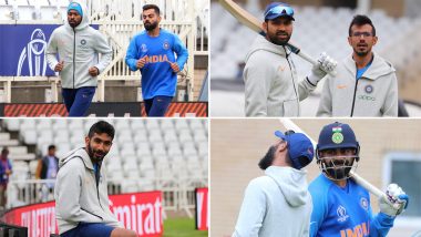 Ind vs NZ CWC 2019: मैच से एक दिन पहले विराट सेना ने मैदान में किया ये काम, देखें तस्वीरें