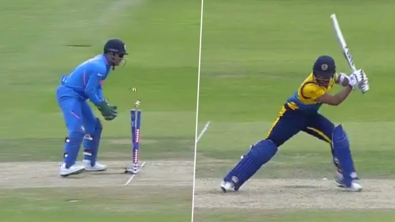 IND vs SL, ICC CWC 2019: धोनी ने विकेट के पीछे फिर दिखाया कमाल, लाजवाब स्टंपिंग कर कुसल मेंडिस को वापस भेजा पवेलियन, देखें वीडियो