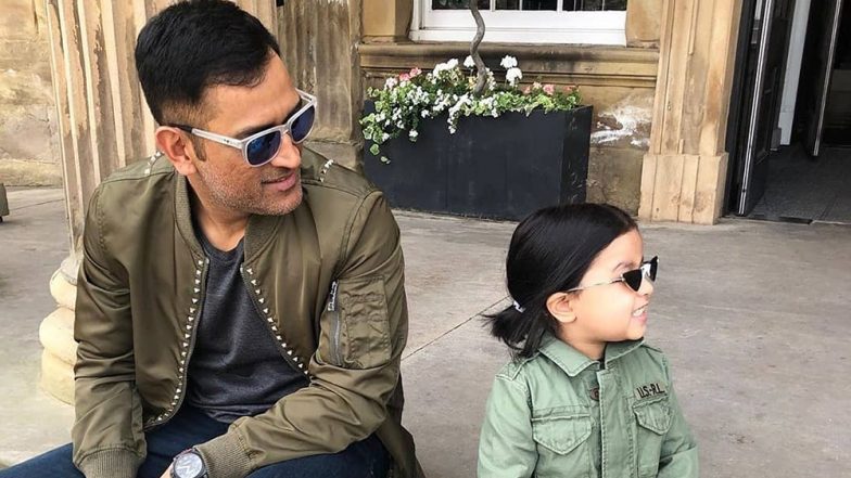 बेटी जीवा के साथ काले चश्मे में दिखे धोनी, उनके फैन क्लब ने इंस्टाग्राम पर शेयर की शानदार तस्वीर