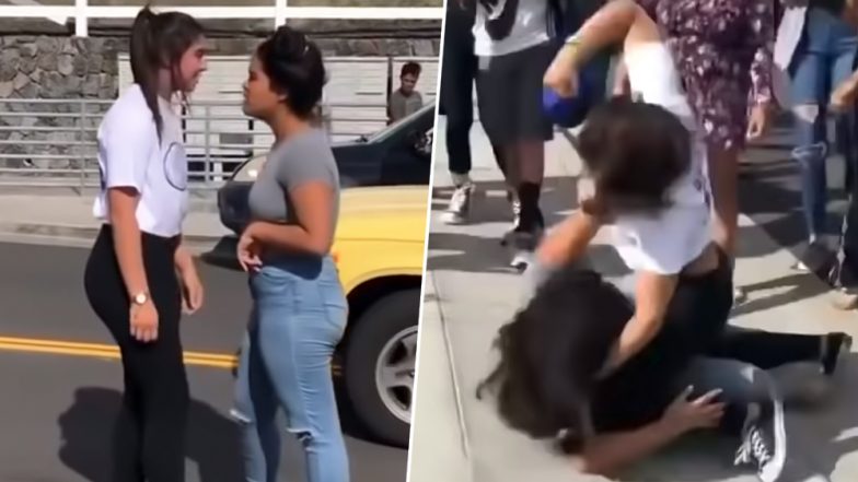 बीच सड़क पर इन दबंग लड़कियों की लड़ाई का VIDEO हुआ VIRAL दिल थामकर देखना...