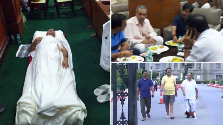 कर्नाटक में नाटक जारी: येदियुरप्पा सहित सभी बीजेपी विधायकों ने इस तरह सदन के अंदर काटी रात, आज होगा कुमारस्वामी सरकार पर फैसला