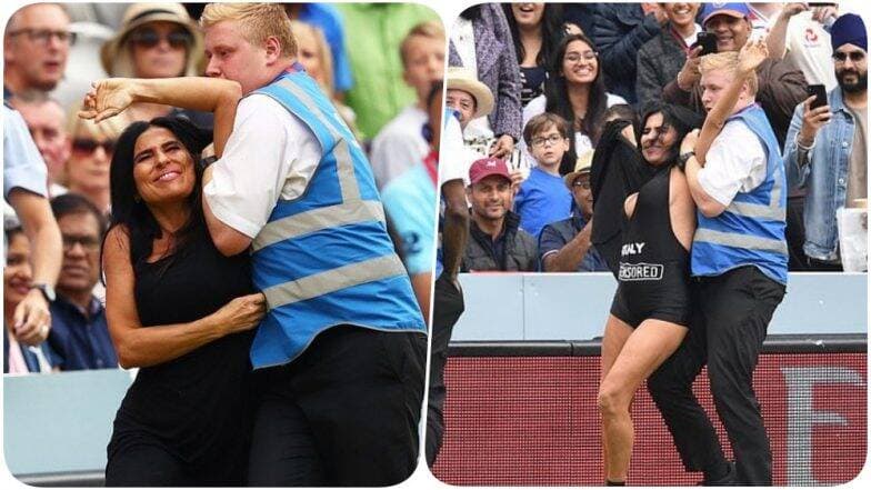 ENG vs NZ, ICC CWC 2019 Final: 'XXX' पोर्न साइट का प्रचार करने अभिनेत्री Elena Vulitsky घुसी मैदान में, पुलिस ने किया ये ENG vs NZ, ICC CWC 2019 Final: 'XXX' पोर्न साइट का प्रचार करने अभिनेत्री Elena Vulitsky घुसी मैदान में, पुलिस ने किया ये