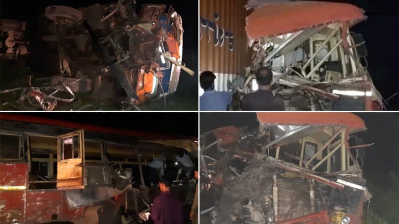महाराष्ट्र में बड़ा सड़क हादसा: धुले में बस और ट्रक के बीच जबरदस्त टक्कर, 15 की मौत- 35 घायल महाराष्ट्र में बड़ा सड़क हादसा: धुले में बस और ट्रक के बीच जबरदस्त टक्कर, 15 की मौत- 35 घायल