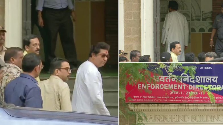 IL&FS: MNS चीफ राज ठाकरे अपनी पत्नी और दोनों बच्चों के साथ पहुंचे ED के दफ्तर, पूछताछ शुरू