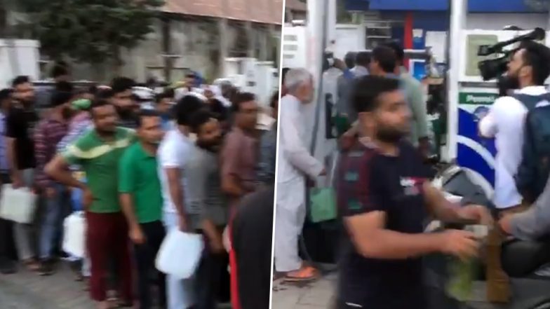 सरकार की एडवाइजरी के बाद घाटी में हलचल तेज, अफवाहों का बाजार गर्म, पेट्रोल पंपों, ATM,राशन की दुकानों में लगीं लंबी लाइनें