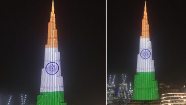 भारतीय तिरंगे के रंग में रंगा दुबई का बुर्ज खलीफा