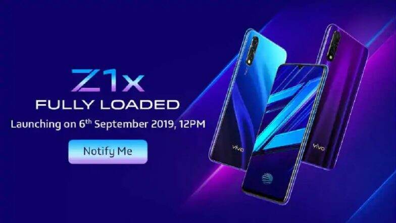 Vivo Z1X भारत में 6 सितंबर होगा लॉन्च, फ्लिपकार्ट पर होगी बिक्री, जानें खास फीचर्स Vivo Z1X भारत में 6 सितंबर होगा लॉन्च, फ्लिपकार्ट पर होगी बिक्री, जानें खास फीचर्स