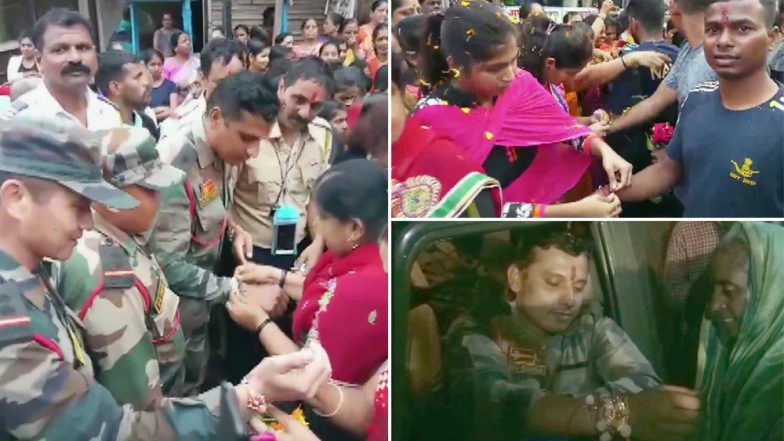 महाराष्ट्र के सांगली में बाढ़ पीड़ित महिलाओं ने सेना के जवानों को बांधी राखी, देखें Video