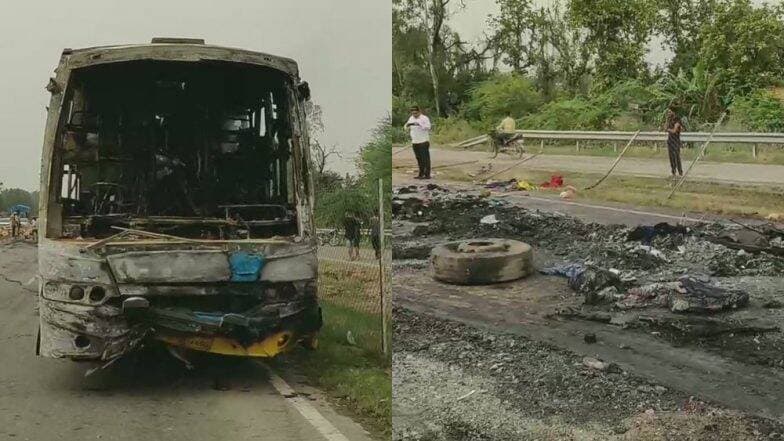 बिहार: मुजफ्फरपुर से सिलीगुड़ी जा रही बस में दुर्घटना के बाद लगी आग, एक की मौत,13 झुलसे