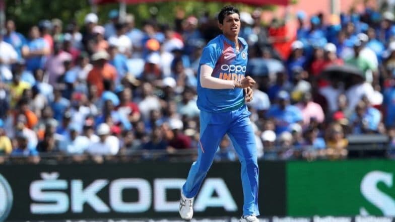 Ind vs WI 1st T20I 2019: अपने डेब्यू मुकाबले में नवदीप सैनी ने हासिल किया 'मैन ऑफ द मैच' अवार्ड Ind vs WI 1st T20I 2019: अपने डेब्यू मुकाबले में नवदीप सैनी ने हासिल किया 'मैन ऑफ द मैच' अवार्ड