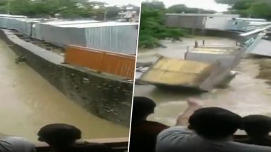 बाढ़ का कहर: मध्यप्रदेश के नीमच में ताश के पत्तों की तरह ढहकर नहर में बह गई दुकानें