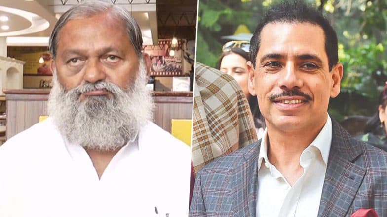 हरियाणा: मंत्री अनिल विज ने कहा- कांग्रेस राज में 'शाही जमाई राजा' रॉबर्ट वाड्रा ने 7 करोड़ में जमीन खरीदकर DLF को 58 करोड़ में बेची हरियाणा: मंत्री अनिल विज ने कहा- कांग्रेस राज में 'शाही जमाई राजा' रॉबर्ट वाड्रा ने 7 करोड़ में जमीन खरीदकर DLF को 58 करोड़ में बेची